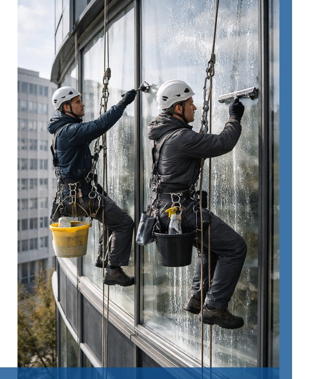 Мойка панорамных окон в Лесне от 364 р. заказать у ВЫСОТНИК-Лсн