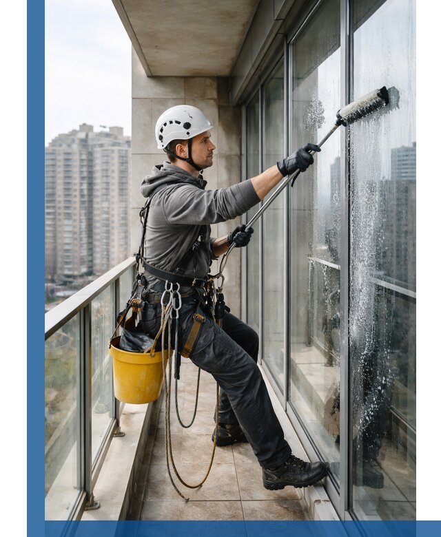 Профессиональная мойка балконного остекления в Лесне