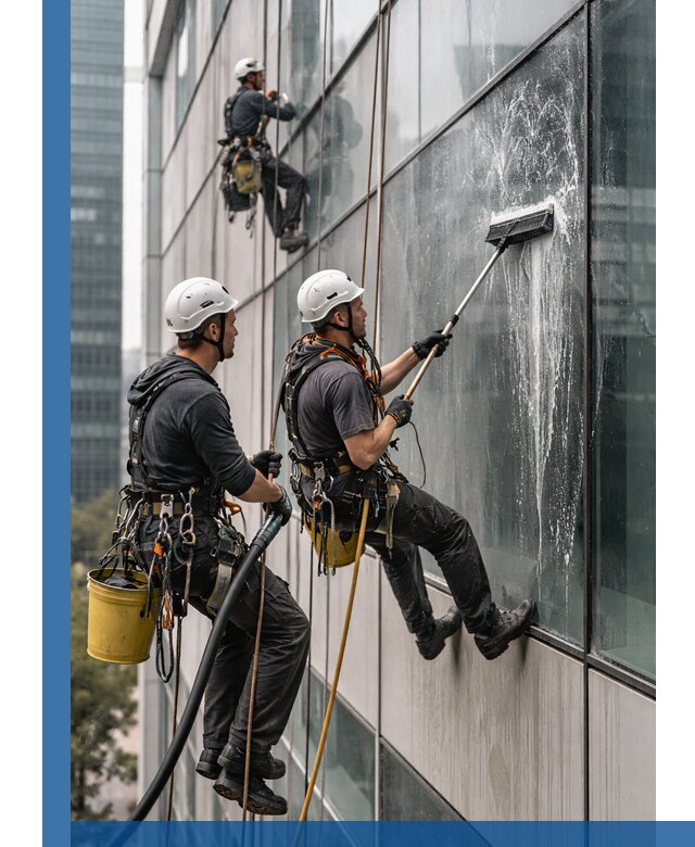 Профессиональная высотная мойка фасадов зданий в Лесне