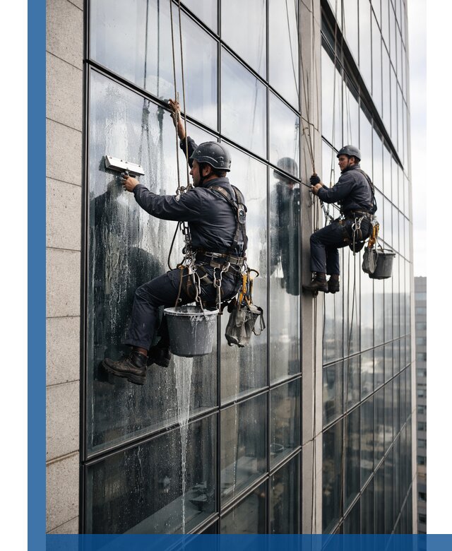 Профессиональная мойка стеклянных фасадов зданий в Лесне