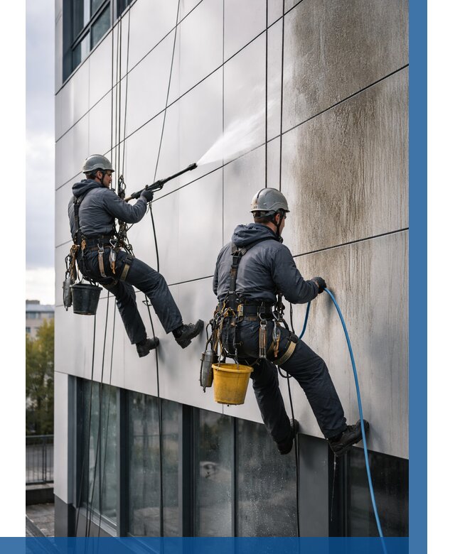 Мойка фасада из композита в Лесне по цене от 312 р. | ВЫСОТНИК-Лсн