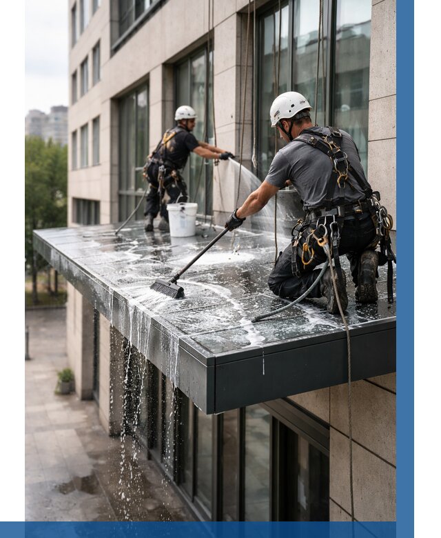 Мойка козырьков и навесов в Лесне от 3638 р. | ВЫСОТНИК-Лсн