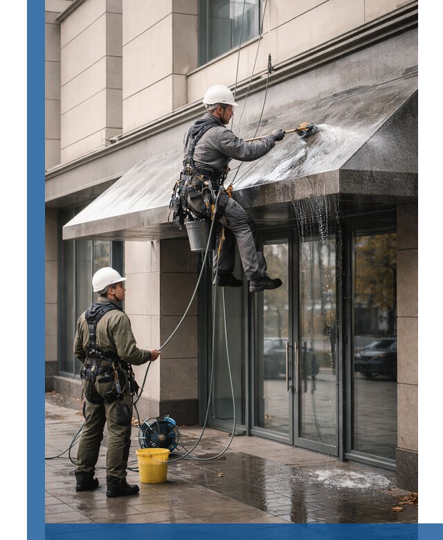 Профессиональная мойка козырьков и навесов в Лесне