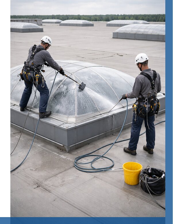 Мойка зенитных фонарей в Лесне, заказать от 4678 р. | ВЫСОТНИК-Лсн