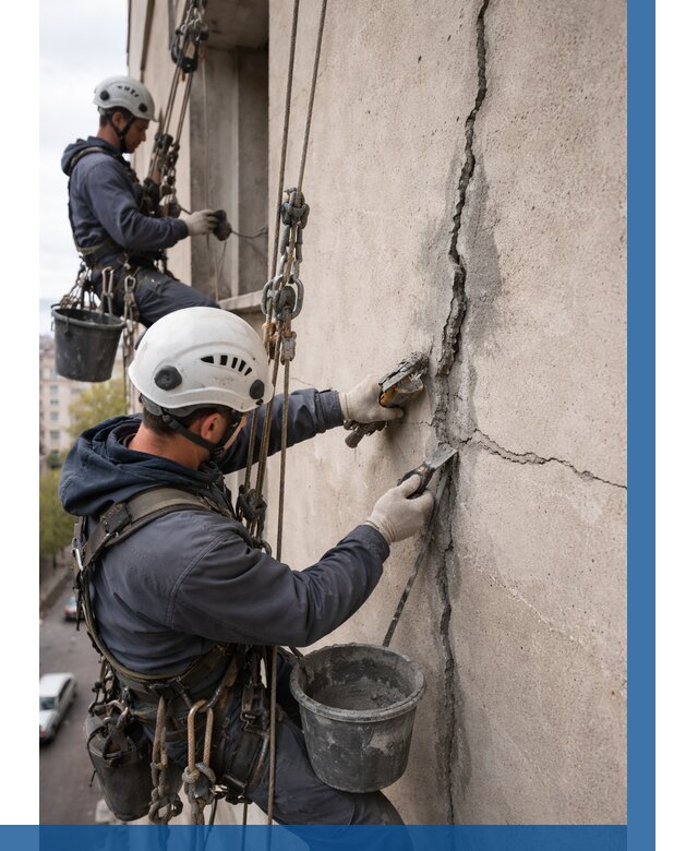 Заделка трещин на фасаде в Лесне от 936 р. | ВЫСОТНИК-Лсн