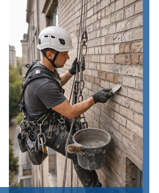 Ремонт кирпичной кладки фасада в Лесне от 1871 р. | ВЫСОТНИК-Лсн