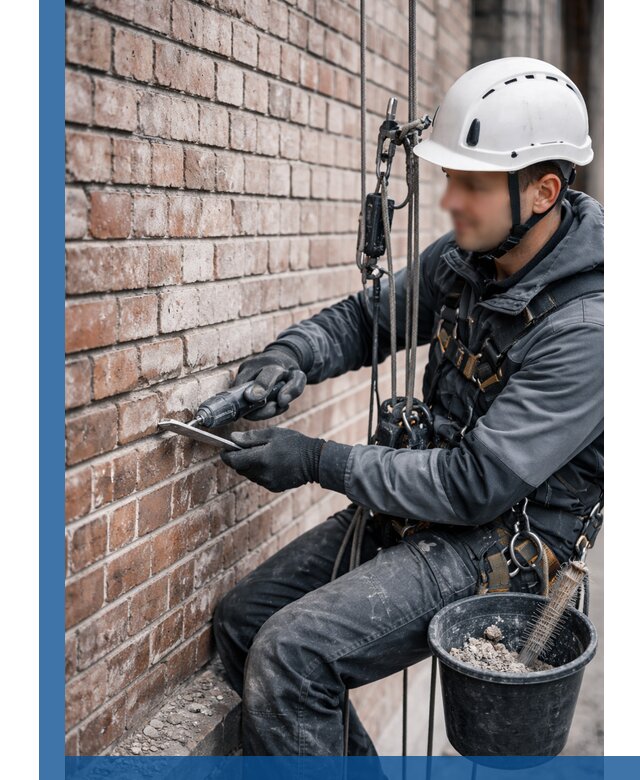 Расшивка кирпичных швов фасадов и стен, ремонт в Лесне