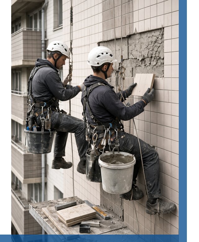 Ремонт облицовки фасада плиткой в Лесне от 1871 р. | ВЫСОТНИК-Лсн