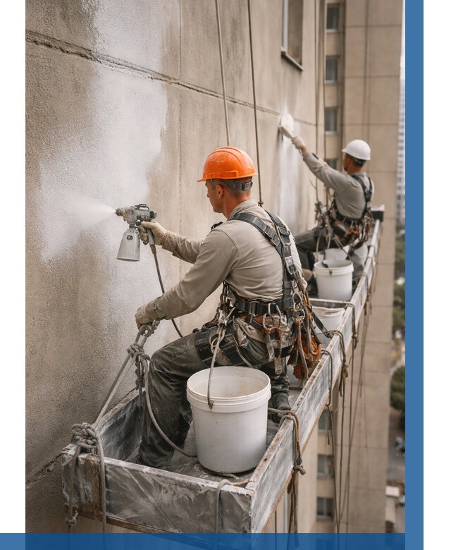 Грунтовка фасада на высоте в Лесне от 125 р. | ВЫСОТНИК-Лсн