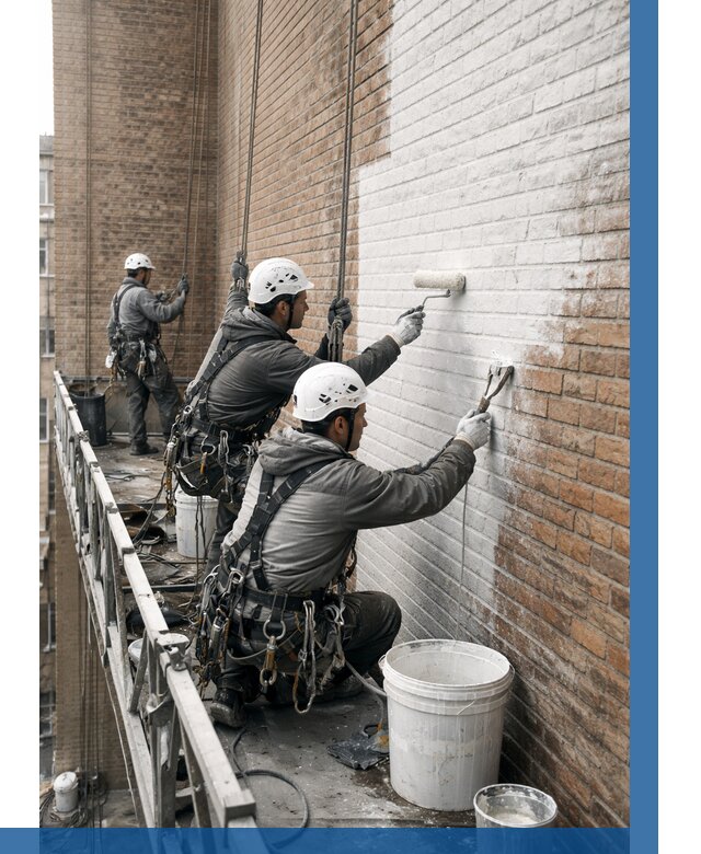 Покраска кирпичного фасада в Лесне от 364 р. | ВЫСОТНИК-Лсн