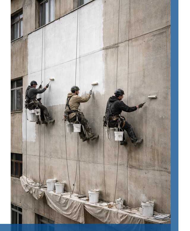 Покраска бетонного фасада в Лесне от 364 р за м2 | ВЫСОТНИК-Лсн