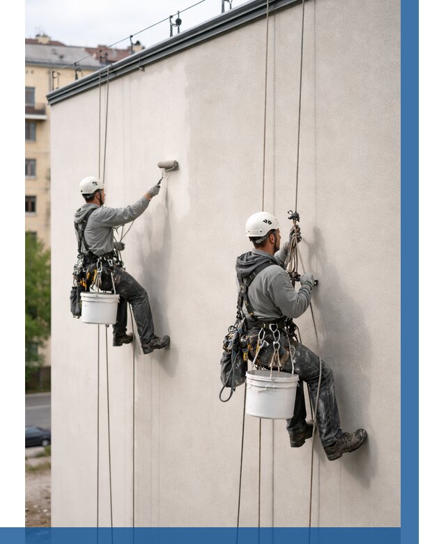 Покраска оштукатуренного фасада в Лесне от 333 р. | ВЫСОТНИК-Лсн