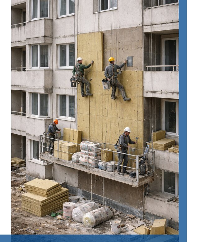 Утепление фасада минватой в Лесне от 1559 р. | ВЫСОТНИК-Лсн