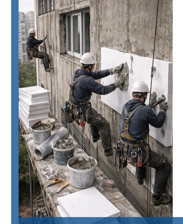 Утепление фасада пенополистиролом в Лесне под ключ