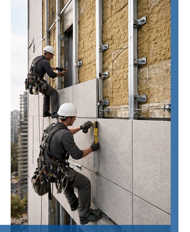 Монтаж вентилируемого фасада в Лесне от 3638 р. | ВЫСОТНИК-Лсн