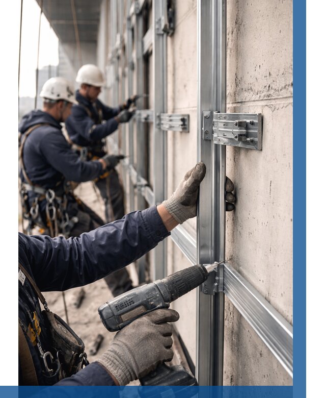 Монтаж подсистемы вентфасада в Лесне от 884 р. | ВЫСОТНИК-Лсн