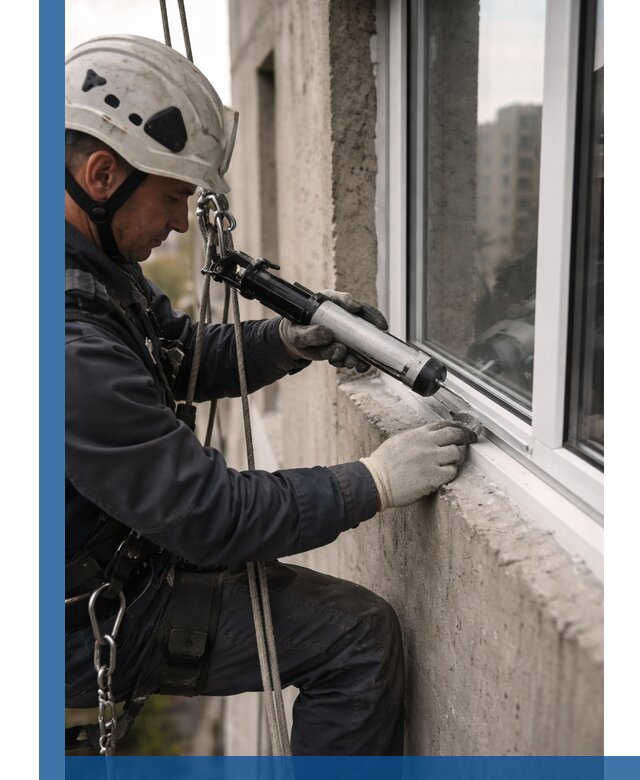 Герметизация оконных швов снаружи в Лесне профессионально