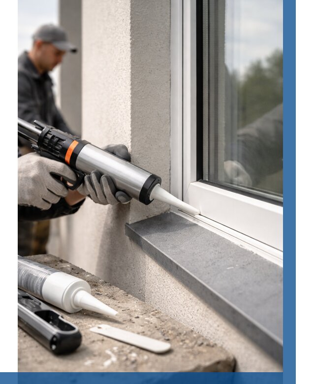 Герметизация монтажных швов окон в Лесне от 676 р. | ВЫСОТНИК-Лсн