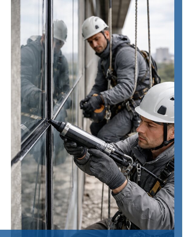 Герметизация витражных швов в Лесне от 676 р. | ВЫСОТНИК-Лсн