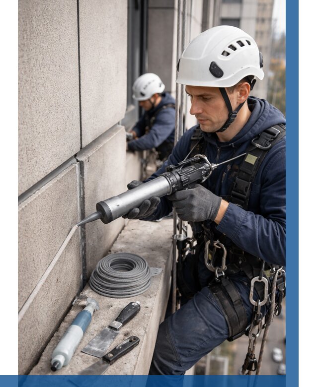 Герметизация деформационных швов фасада в Лесне от 728 | ВЫСОТНИК-Лсн