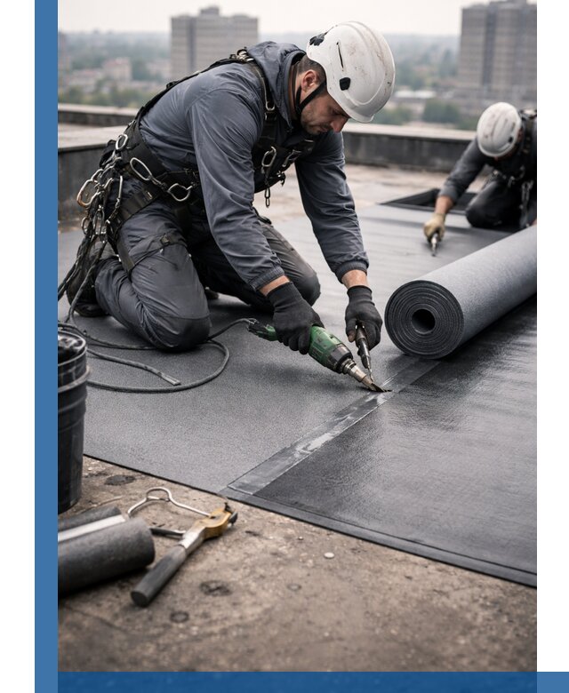 Ремонт мягкой кровли в Лесне с выездом промальпинистов