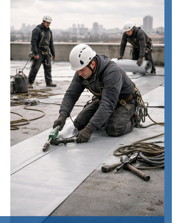 Ремонт мембранной кровли в Лесне от 1871 р./м2 | ВЫСОТНИК-Лсн