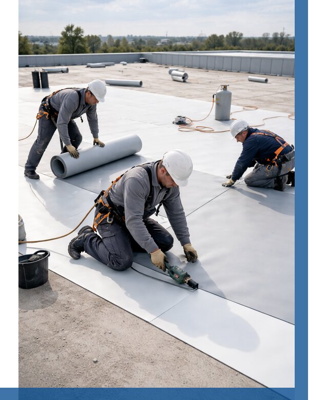 Монтаж мембранной кровли под ключ в Лесне от 1247 р. | ВЫСОТНИК-Лсн