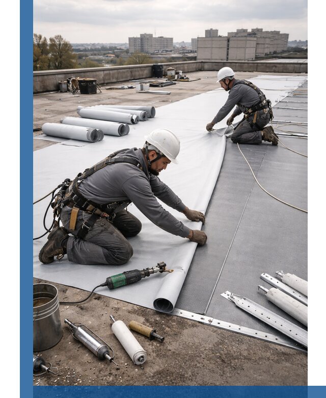 Монтаж мембранной кровли в Лесне для промышленных зданий