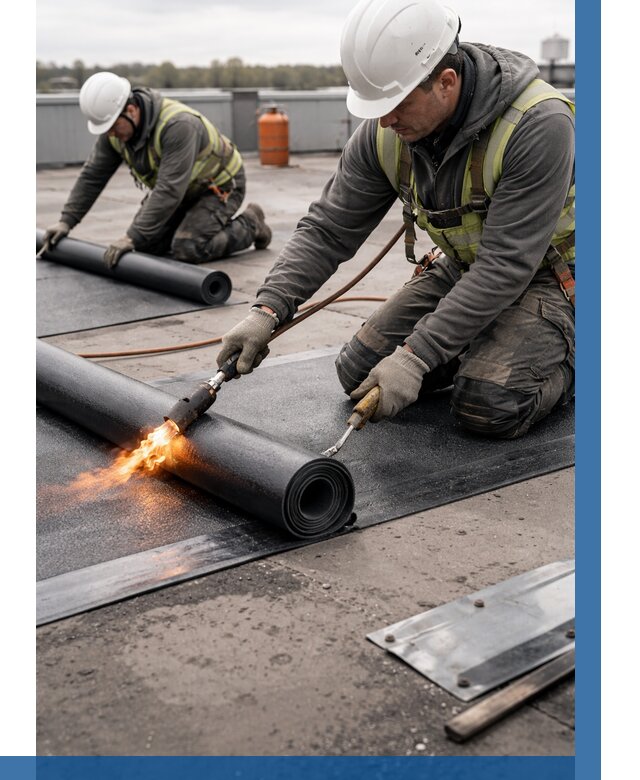 Монтаж наплавляемой кровли в Лесне от 884 р. — ВЫСОТНИК-Лсн