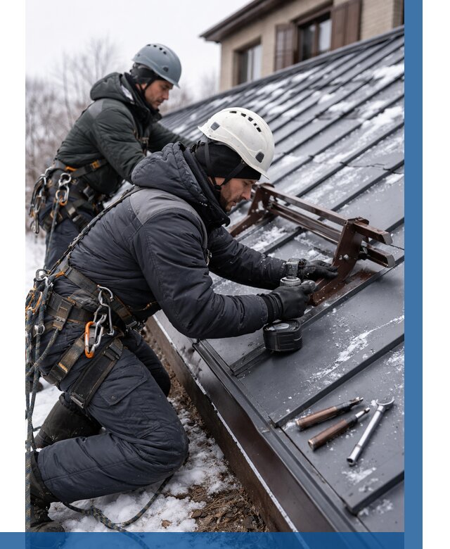 Монтаж снегозадержателей в Лесне от 468 р. | ВЫСОТНИК-Лсн