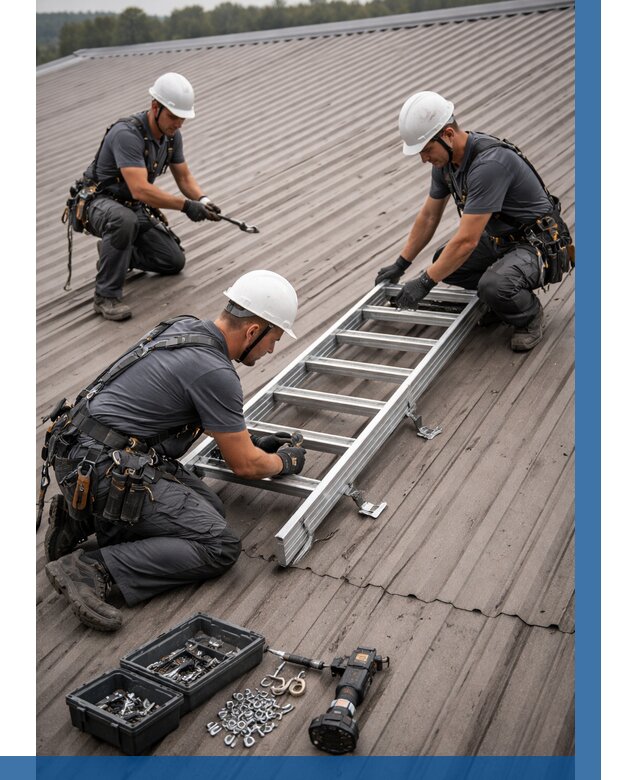 Монтаж кровельной лестницы в Лесне от 4678 р. | ВЫСОТНИК-Лсн