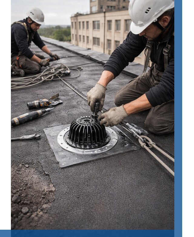 Установка водосточных воронок в Лесне цена от 3638 р. | ВЫСОТНИК-Лсн