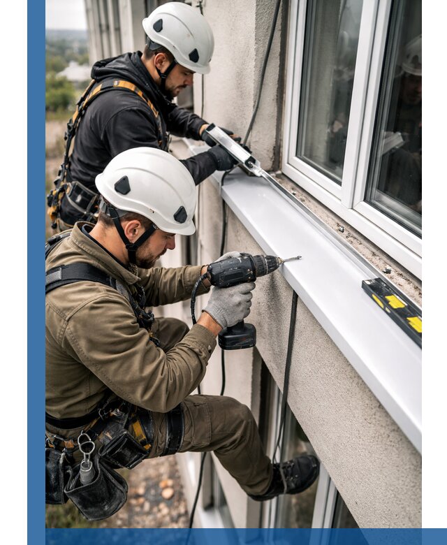Профессиональный монтаж оконных отливов и отведения воды в Лесне