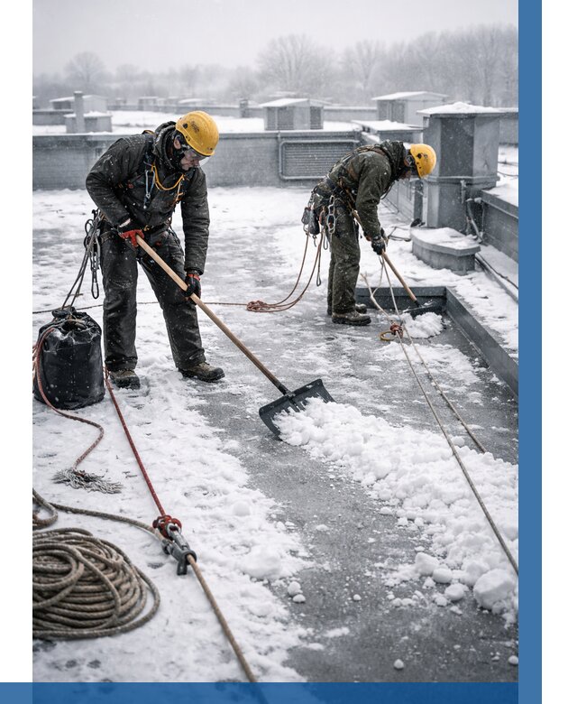 Очистка крыши от снега в Лесне от 7796 р. | ВЫСОТНИК-Лсн