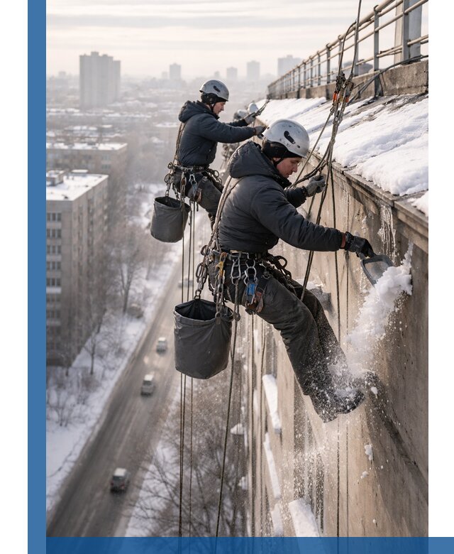 Очистка карнизов от снега в Лесне профессионально и безопасно