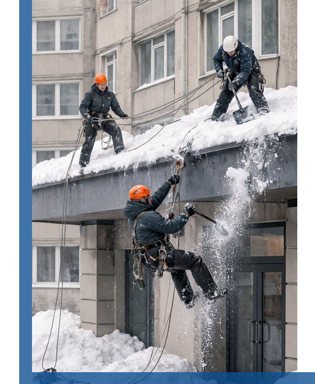 Безопасная очистка навесов от снега в Лесне круглогодично