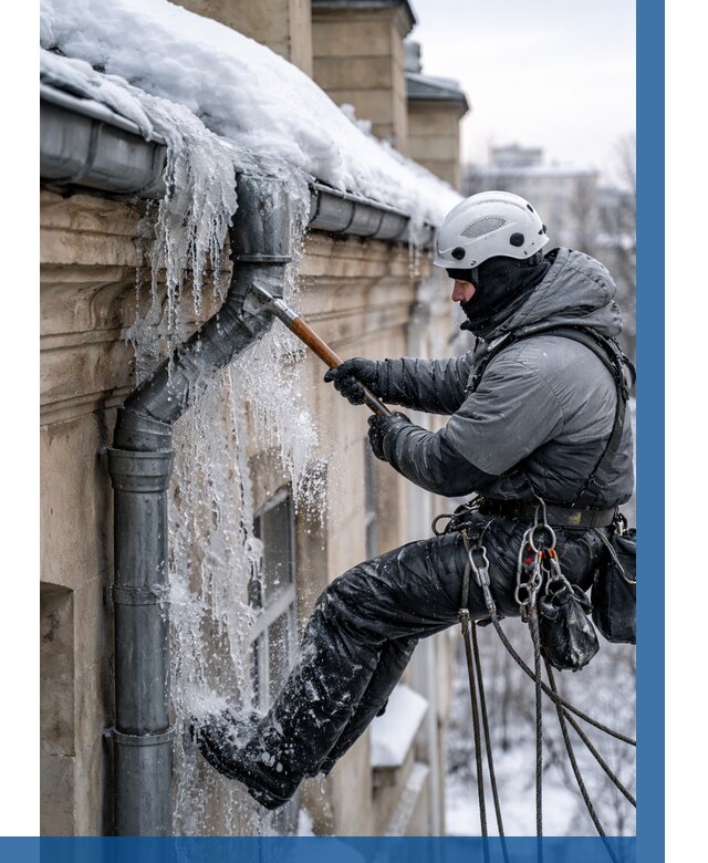Очистка водостоков от льда в Лесне от 3638 р. | ВЫСОТНИК-Лсн