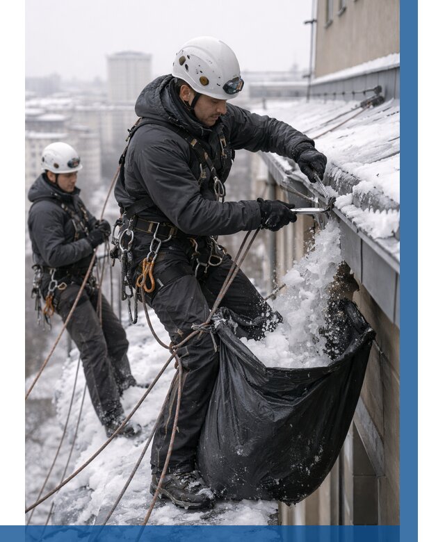 Аварийная очистка крыши в Лесне под ключ от 312 р. | ВЫСОТНИК-Лсн