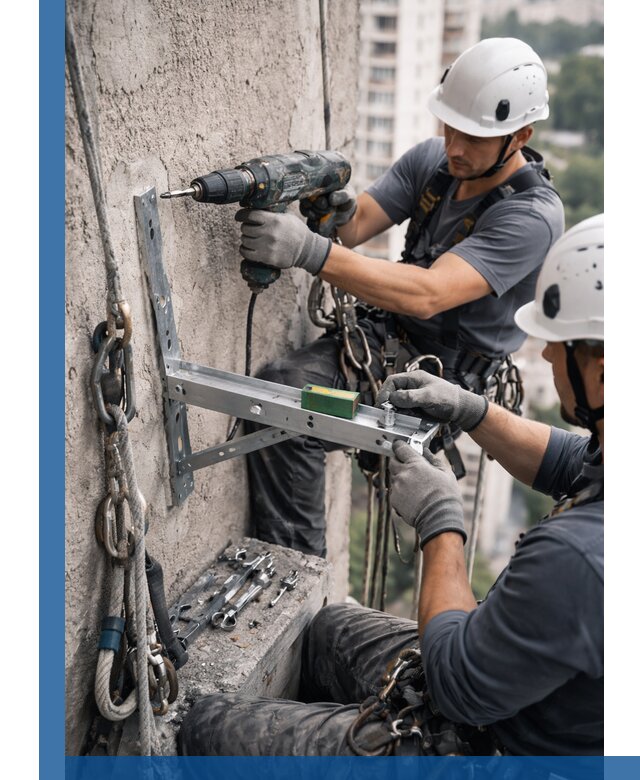 Установка кронштейнов кондиционера и крепежа в Лесне