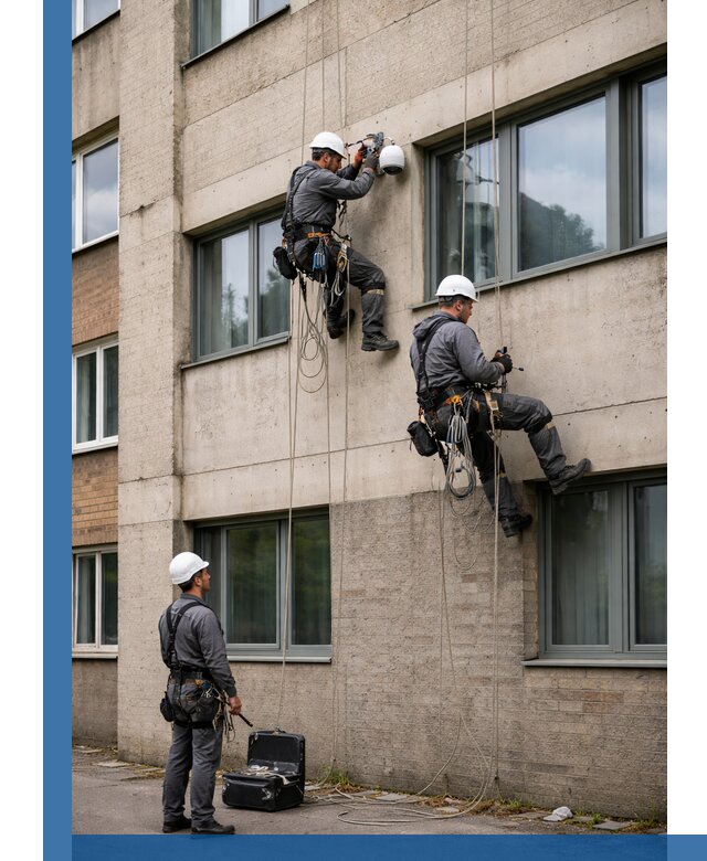 Монтаж фасадных камер видеонаблюдения в Лесне под ключ