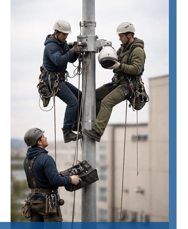 Установка видеокамер на мачте в Лесне от 8836 р. | ВЫСОТНИК-Лсн