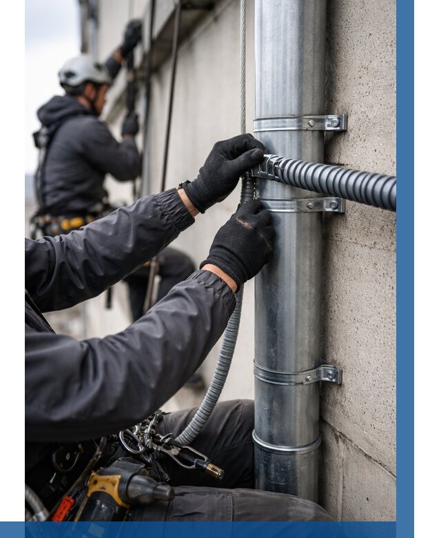 Монтаж гофры для кабеля в Лесне от 312 р. | ВЫСОТНИК-Лсн