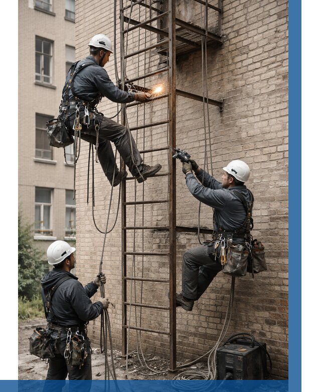 Ремонт пожарной лестницы в Лесне от 7796 р. | ВЫСОТНИК-Лсн