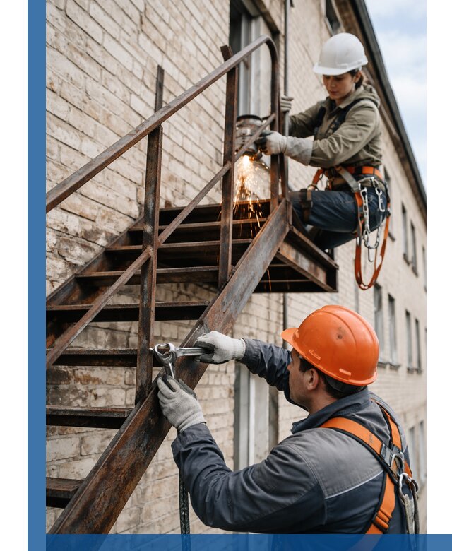 Ремонт и восстановление пожарных лестниц с выездом в Лесне