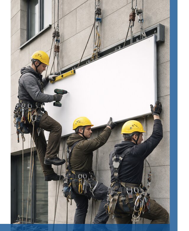 Монтаж рекламной вывески в Лесне от 8316 р. | ВЫСОТНИК-Лсн