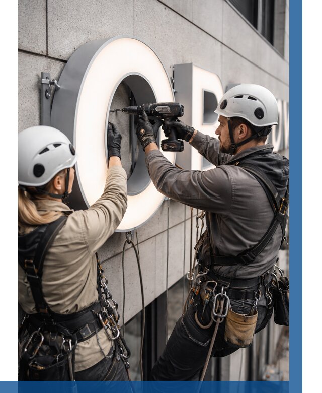 Монтаж световых букв в Лесне от 3119 р. под ключ ВЫСОТНИК-Лсн