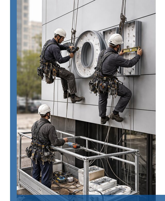 Профессиональный монтаж световых букв в Лесне под ключ