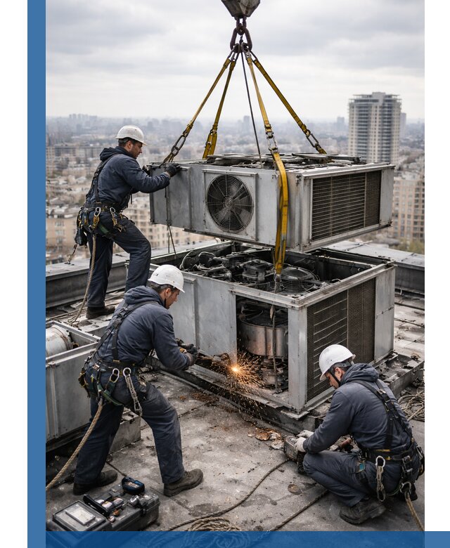 Демонтаж крышной установки в Лесне любой сложности