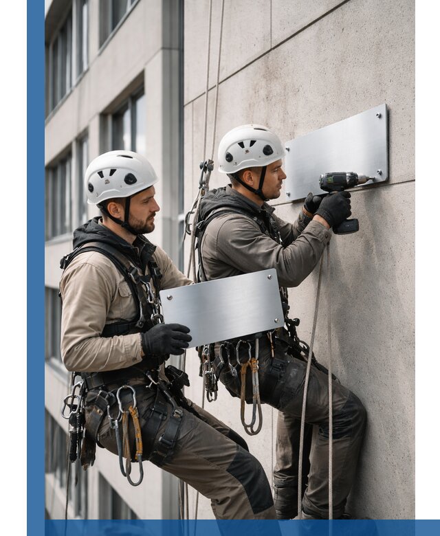 Монтаж табличек и указателей в Лесне для зданий и сооружений