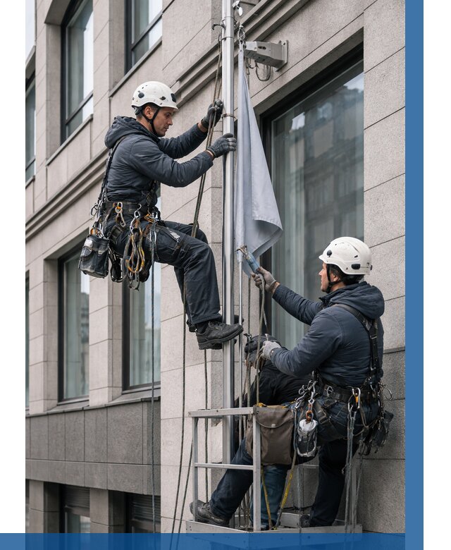 Установка флагов на фасаде в Лесне от 4678 р. | ВЫСОТНИК-Лсн